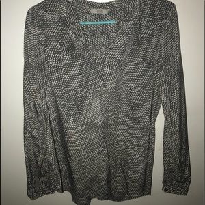 Gray and White Pattern Blouse